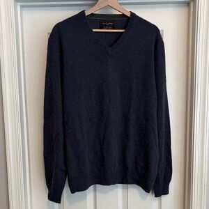 Men's Blue V-Neck Sweater